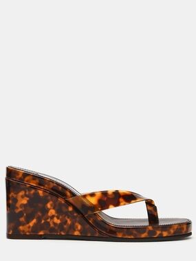 Steve Madden “Playing Tortoise” Tortoiseshell Wedge Thong Sandal